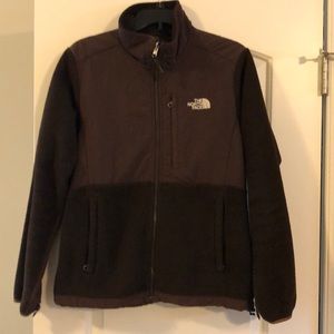 Brown The North Face fleece jacket.